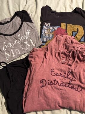 Lot of Four (4) Torrrid Tops.  Hoodie top/ band shirt/ sports / tank top